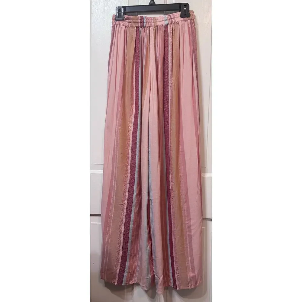 NWT L. Space Stripe Front Slit Split Leg Cali Pants Size S - Picture 5 of 11